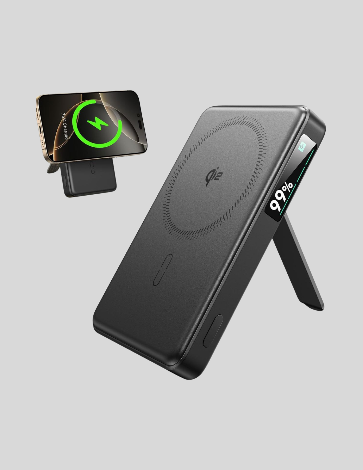 ESR 10000 mAh Qi2 MagSlim Kickstand Power Bank | 2G524 - Black
