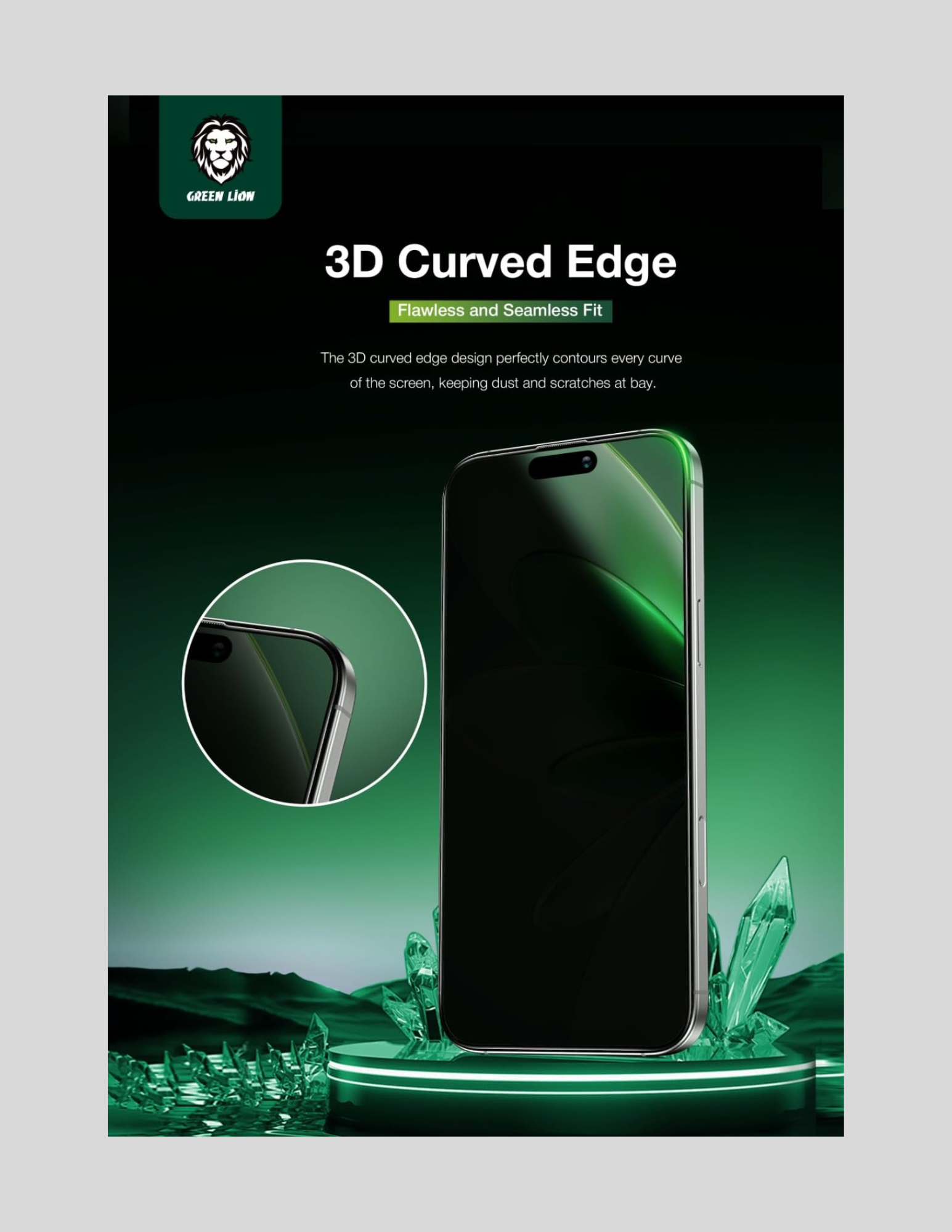 Green Lion Crystal Clear View Tempered 9H Glass Screen Protector - iPhone 16 Pro Max