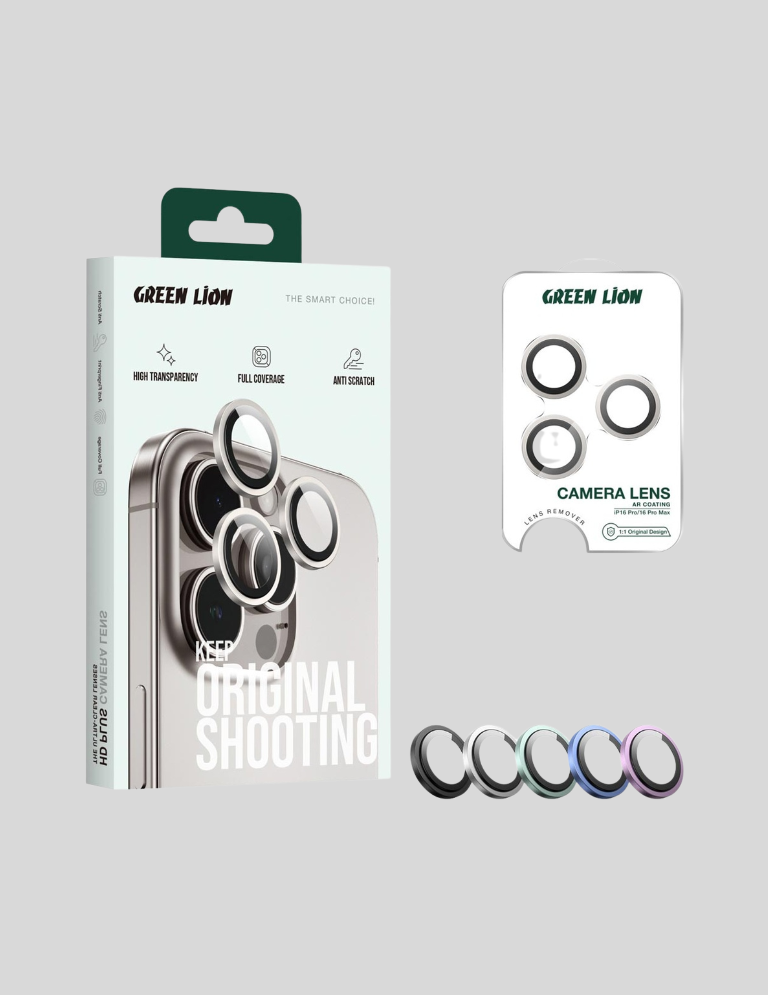 Green Lion camera lens protectors iPhone 16 Pro / Pro Max - Black Titanium