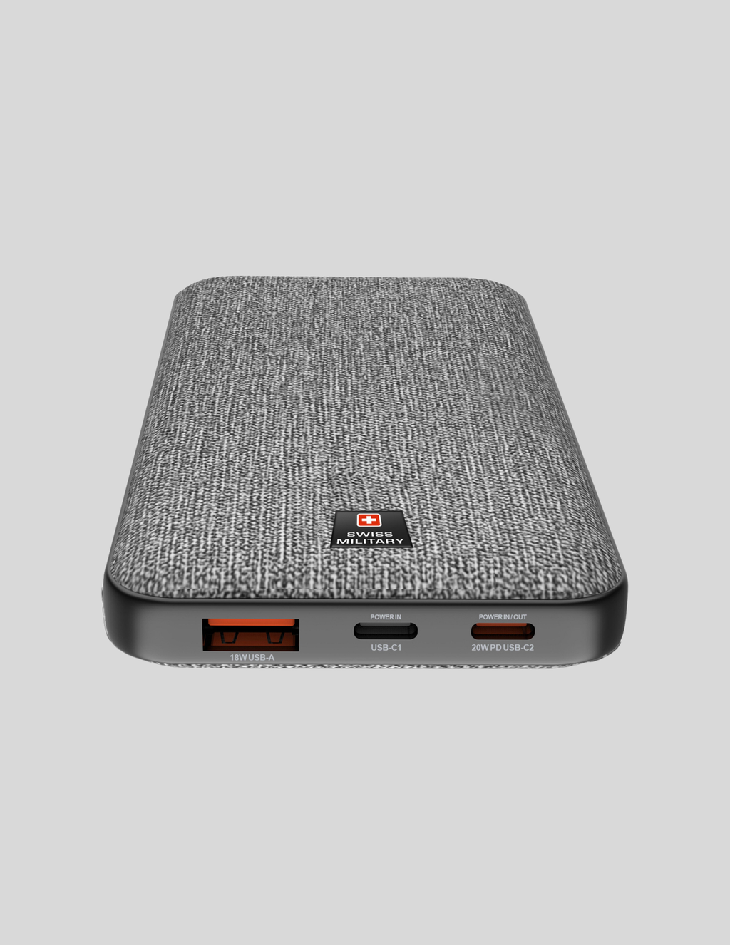 Swiss Military Power Bank 10000mAh Capacity / SM-PB-10K-2C1A-PD-FASTCHRG-BLK - Black