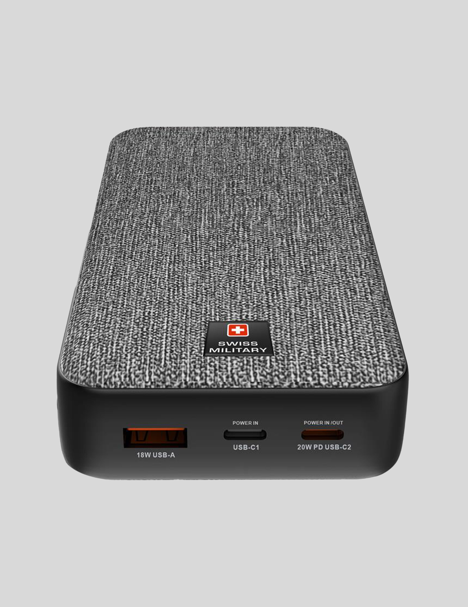 Swiss Military Power Bank 20000mAh Capacity / SM-PB-20K-2C1A-PD-FASTCHRG-BLK - Black