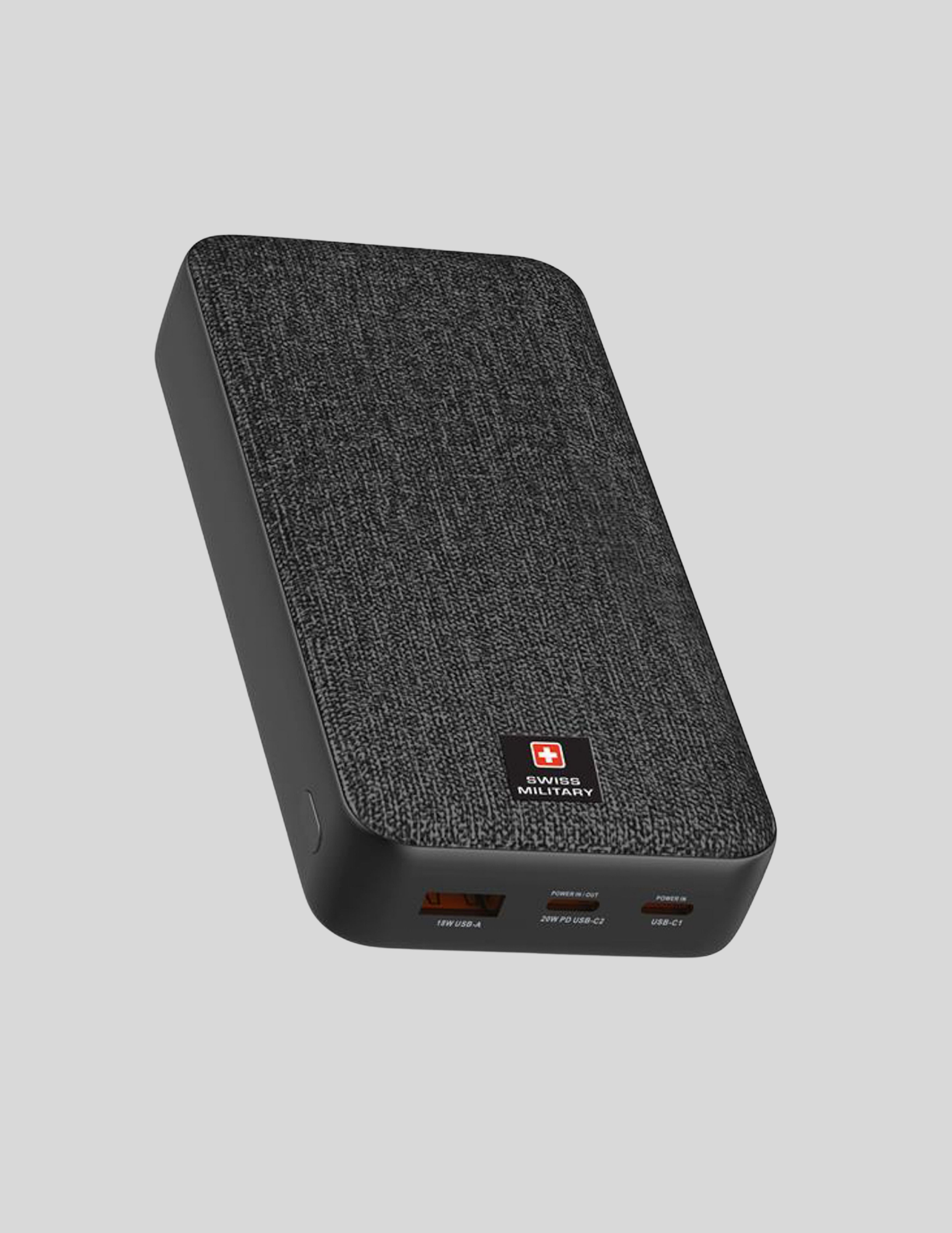 Swiss Military Power Bank 20000mAh Capacity / SM-PB-20K-2C1A-PD-FASTCHRG-BLK - Black