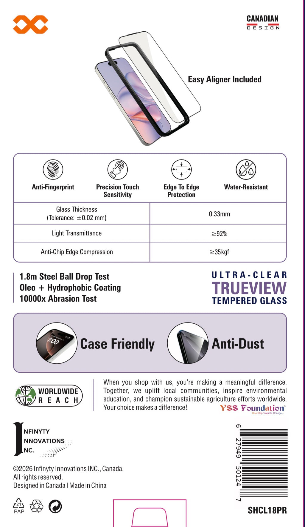 INFINYTY Clear Tempered Glass - ShieldX for iPhone 18 Pro