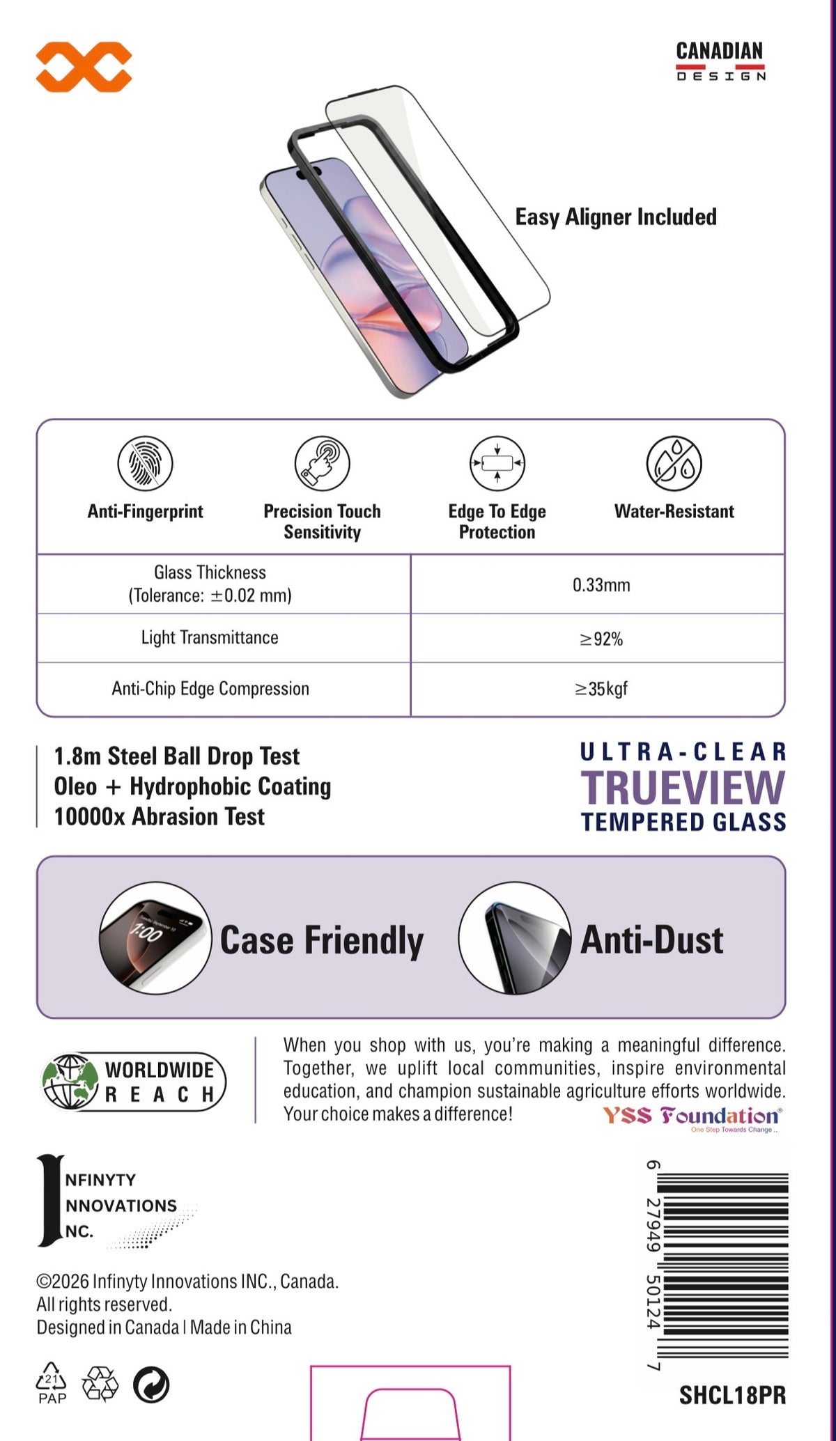 INFINYTY Clear Tempered Glass - ShieldX for iPhone 18 Pro