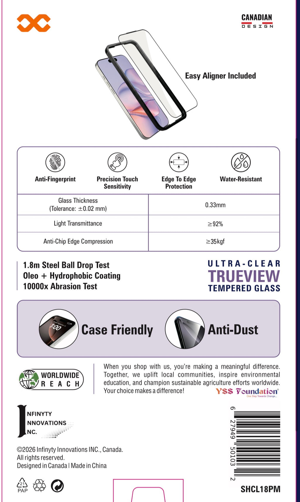 INFINYTY Clear Tempered Glass - ShieldX for iPhone 18 Pro Max