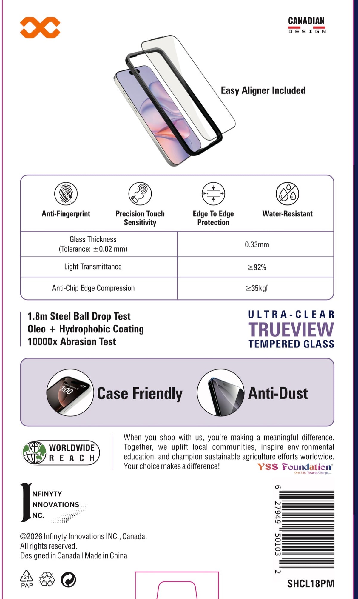 INFINYTY Clear Tempered Glass - ShieldX for iPhone 18 Pro Max