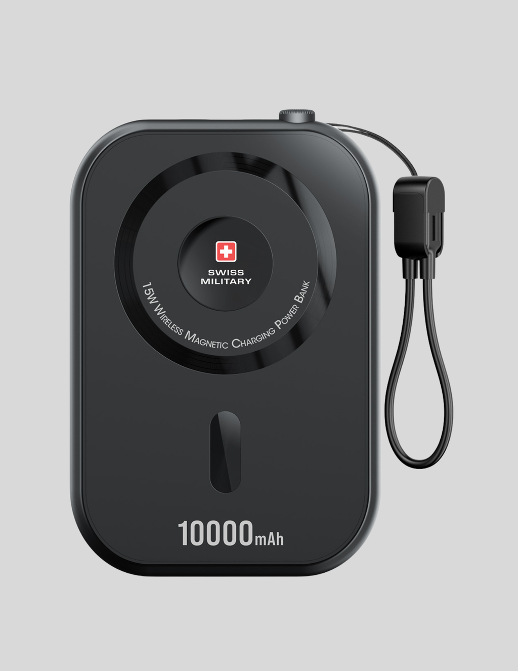Swiss Military Wireless Power Bank 10000mAh Capacity / PB-10K-3IN1-WL MagCharge - Black