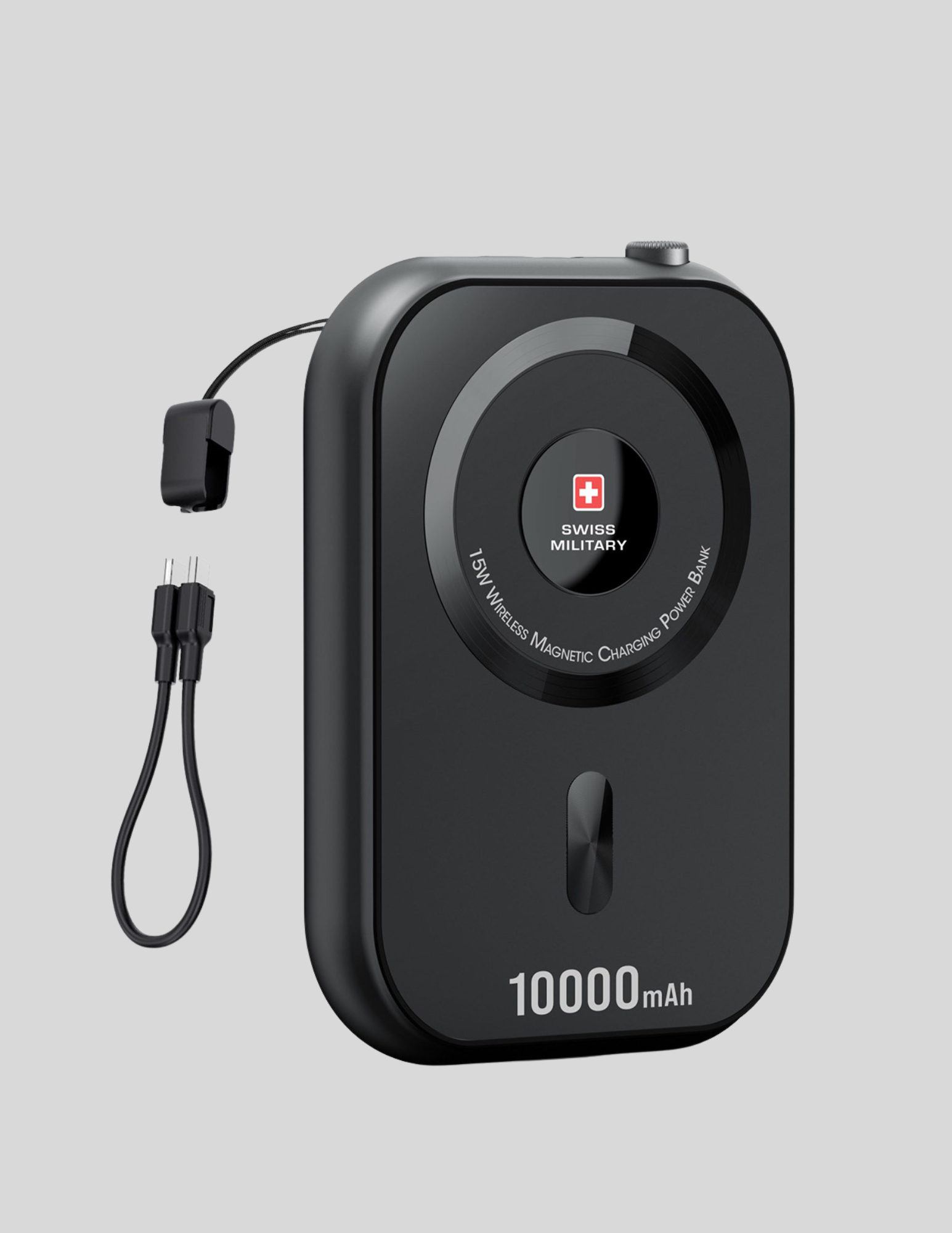 Swiss Military Wireless Power Bank 10000mAh Capacity / PB-10K-3IN1-WL MagCharge - Black